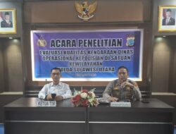 Tim Puslitbang Polri lakukan penelitian di Polres Bitung guna evaluasi kendaraan dinas oprasional Kepolisian.