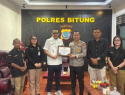 Kapolres Bitung Terima Penghargaan KPU, Apresiasi Sinergi Jaga Pilkada Damai