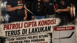 Patroli Cipta Kondisi Terus Di Lakukan, Team Tarsius Polres Bitung Amankan Pria Pembawa Pisau Badik di Aertembaga