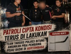 Patroli Cipta Kondisi Terus Di Lakukan, Team Tarsius Polres Bitung Amankan Pria Pembawa Pisau Badik di Aertembaga